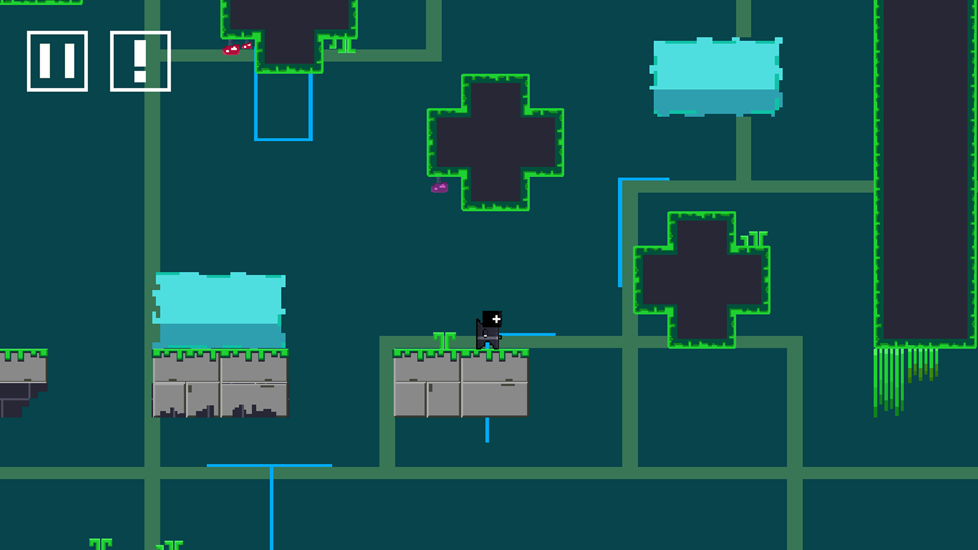 Pixel ruins with platforms